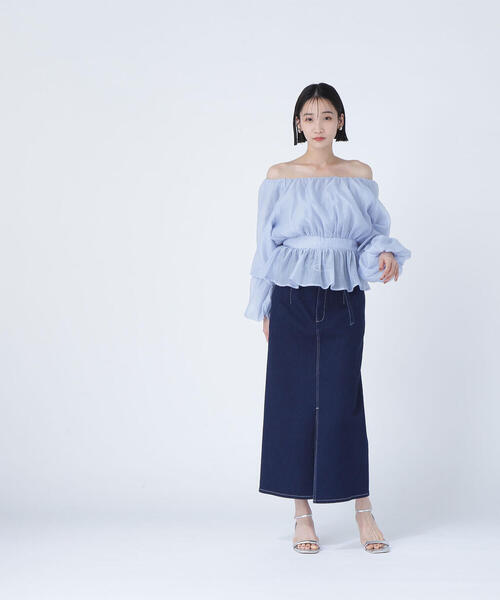 NATURAL BEAUTY BASIC（ナチュラルビューティーベーシック）の「◇ベルテッドデニムスカート（デニムスカート・レディース・ネイビー/ブルー・P/S/MEDIUM）」の21枚目の写真