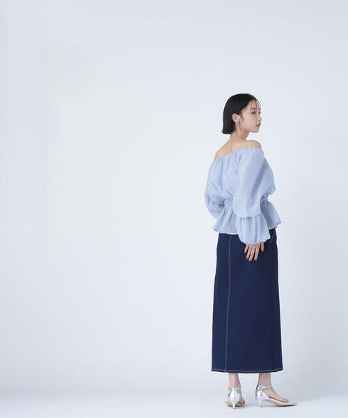 NATURAL BEAUTY BASIC（ナチュラルビューティーベーシック）の「◇ベルテッドデニムスカート（デニムスカート・レディース・ネイビー/ブルー・P/S/MEDIUM）」の22枚目の写真