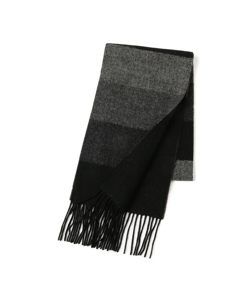 B:MING by BEAMS（ビーミングバイビームス）の「ボーダー リバーシブル マフラー（ユニセックス）（マフラー・メンズ・ブラック/ネイビー・ONE SIZE）」の5枚目の写真