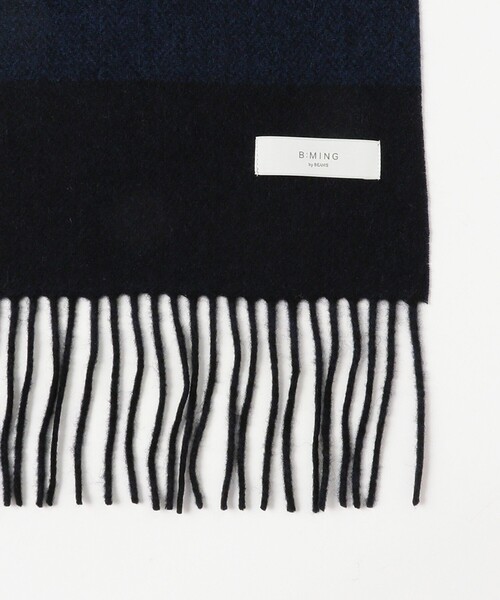 B:MING by BEAMS（ビーミングバイビームス）の「ボーダー リバーシブル マフラー（ユニセックス）（マフラー・メンズ・ブラック/ネイビー・ONE SIZE）」の8枚目の写真