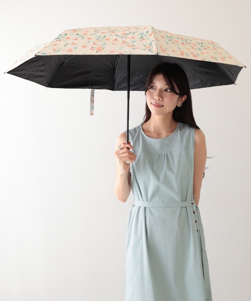 セール】晴雨兼用 レトロ フラワー 遮光 折りたたみ傘