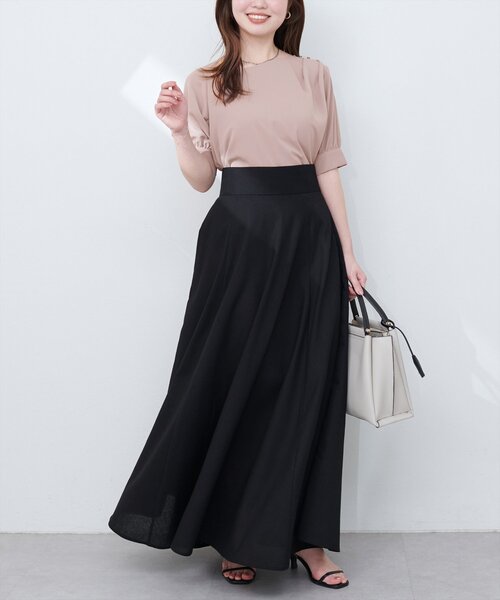 natural couture(ナチュラルクチュール)の「アシメネック金釦装飾ブラウス(シャツ/ブラウス・レディース・イエロー/アイボリー/サックスブルー/ピンク/ブラック・FREE)」の14枚目の写真