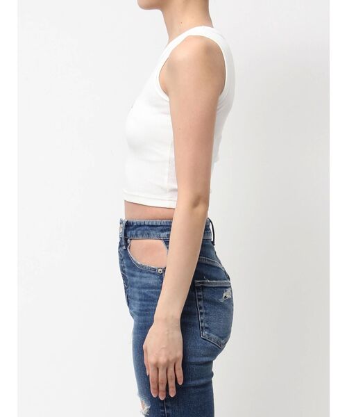 GYDA（ジェイダ）の「logo shadowアメスリテレコタンクトップ（タンクトップ・レディース・オフホワイト/ブラック・FREE）」の10枚目の写真