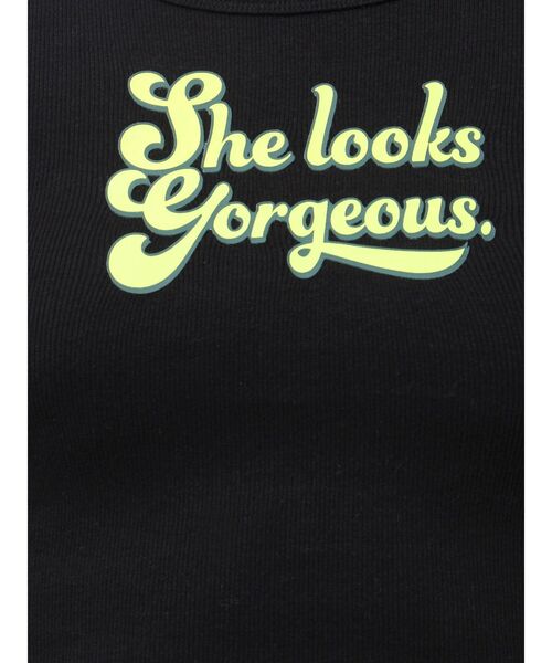 GYDA（ジェイダ）の「logo shadowアメスリテレコタンクトップ（タンクトップ・レディース・オフホワイト/ブラック・FREE）」の4枚目の写真