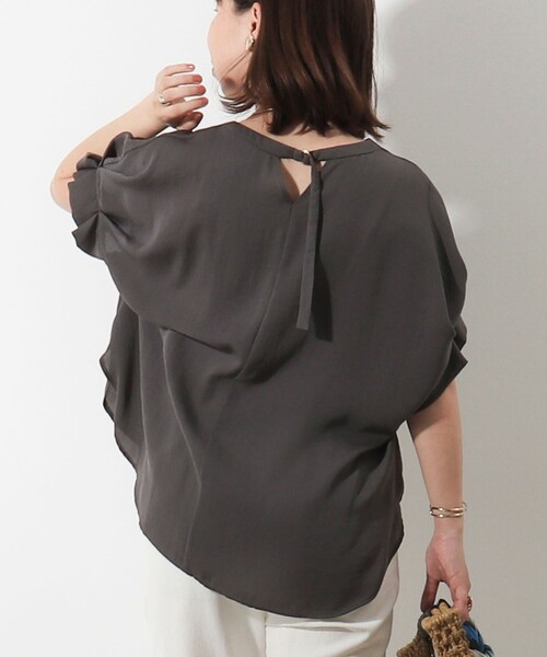 MICO COULIER（ミコクリエ）の「ポリワッシャーカルゼシャツ（シャツ/ブラウス・レディース・チャコールグレー/オフホワイト/ライトグリーン・38）」の21枚目の写真