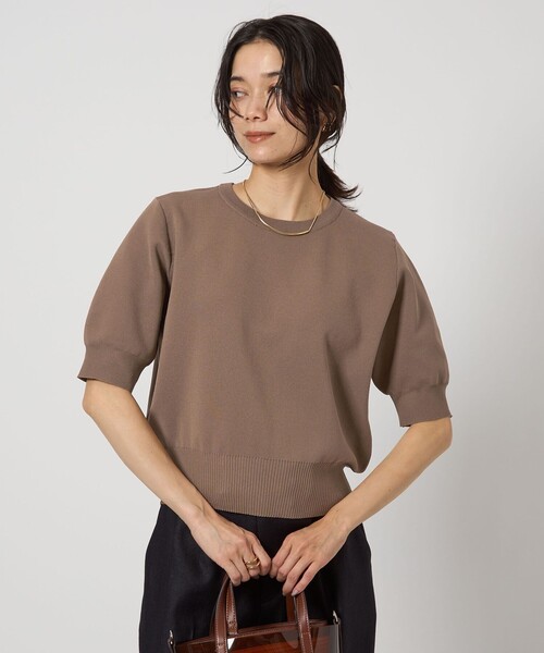 green label relaxing（グリーンレーベルリラクシング）の「襟レース 2WAY 5分袖 プルオーバー ニット  -ウォッシャブル-（ニット/セーター・レディース・ライトグレー/ネイビー/ベージュ・FREE）」の6枚目の写真