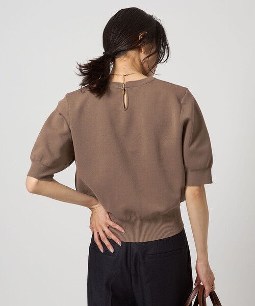 green label relaxing（グリーンレーベルリラクシング）の「襟レース 2WAY 5分袖 プルオーバー ニット  -ウォッシャブル-（ニット/セーター・レディース・ライトグレー/ネイビー/ベージュ・FREE）」の7枚目の写真