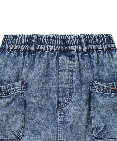 X-girl(エックスガール)の「DENIM EASY MINI SKIRT(デニムスカート・レディース・ブラック/ライトインディゴブルー・S/M)」の5枚目の写真
