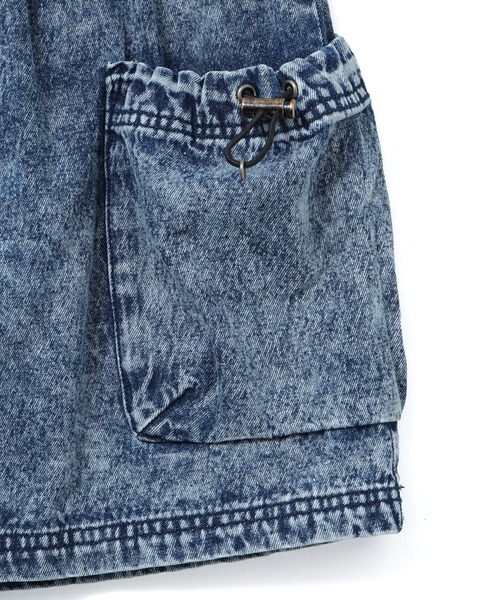 X-girl(エックスガール)の「DENIM EASY MINI SKIRT(デニムスカート・レディース・ブラック/ライトインディゴブルー・S/M)」の7枚目の写真