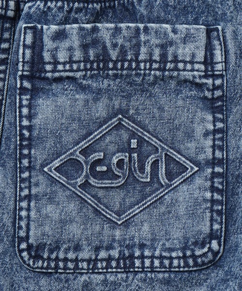 X-girl(エックスガール)の「DENIM EASY MINI SKIRT(デニムスカート・レディース・ブラック/ライトインディゴブルー・S/M)」の8枚目の写真