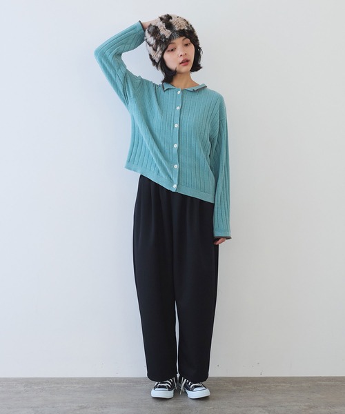 bulle de savon(ビュルデサボン)の「●moll yarn bicolor カーディガン(カーディガン/ボレロ・レディース・カーキ/ブルー/ベージュ・FREE)」の17枚目の写真