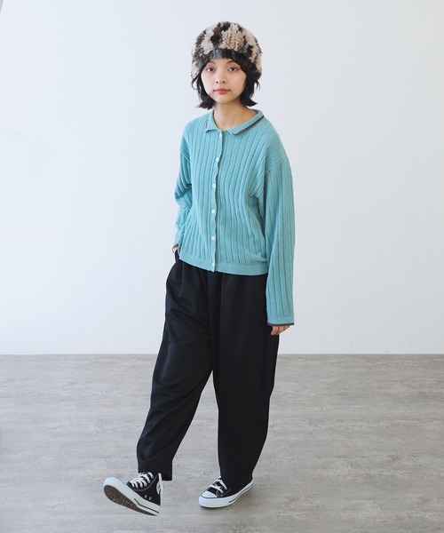 bulle de savon(ビュルデサボン)の「●moll yarn bicolor カーディガン(カーディガン/ボレロ・レディース・カーキ/ブルー/ベージュ・FREE)」の15枚目の写真