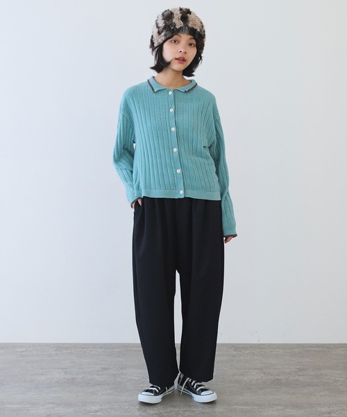 bulle de savon(ビュルデサボン)の「●moll yarn bicolor カーディガン(カーディガン/ボレロ・レディース・カーキ/ブルー/ベージュ・FREE)」の16枚目の写真