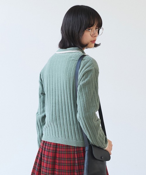 bulle de savon(ビュルデサボン)の「●moll yarn bicolor カーディガン(カーディガン/ボレロ・レディース・カーキ/ブルー/ベージュ・FREE)」の21枚目の写真