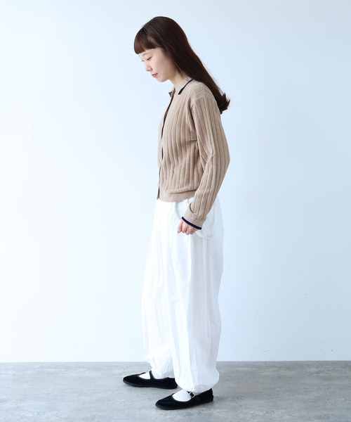 bulle de savon(ビュルデサボン)の「●moll yarn bicolor カーディガン(カーディガン/ボレロ・レディース・カーキ/ブルー/ベージュ・FREE)」の7枚目の写真