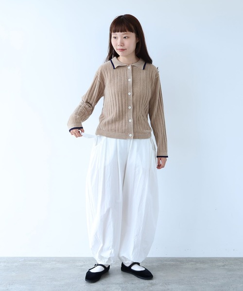 bulle de savon(ビュルデサボン)の「●moll yarn bicolor カーディガン(カーディガン/ボレロ・レディース・カーキ/ブルー/ベージュ・FREE)」の8枚目の写真