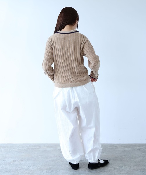 bulle de savon(ビュルデサボン)の「●moll yarn bicolor カーディガン(カーディガン/ボレロ・レディース・カーキ/ブルー/ベージュ・FREE)」の10枚目の写真