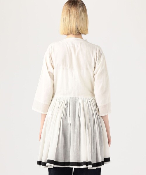 ミヴァコンス Organic Cotton ギャザーチュニック White Khadi and Co NEELEM ギャザーチュニック（チュニック）｜KHADI