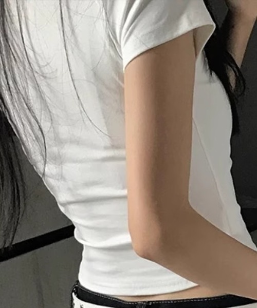Y2K ダブルアイ プリント ショート Tシャツ（Tシャツ/カットソー