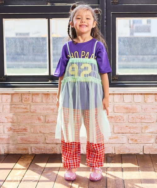 MARKEY'S（マーキーズ）の「チュールフリルワンピース（ワンピース・キッズ・ブラック/ホワイト/ピンク/ライトグリーン・S/M/L/LL）」の3枚目の写真