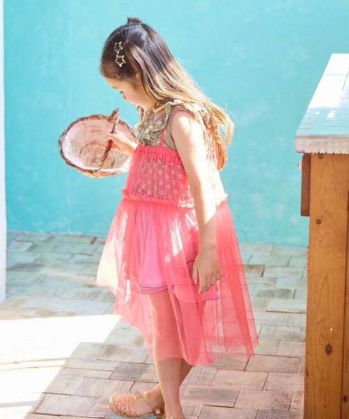 MARKEY'S（マーキーズ）の「チュールフリルワンピース（ワンピース・キッズ・ブラック/ホワイト/ピンク/ライトグリーン・S/M/L/LL）」の8枚目の写真