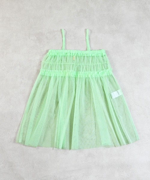 MARKEY'S（マーキーズ）の「チュールフリルワンピース（ワンピース・キッズ・ブラック/ホワイト/ピンク/ライトグリーン・S/M/L/LL）」の10枚目の写真