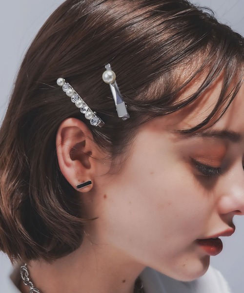 ★プレ春夏★【CHANEL】パールが可愛すぎるサテンヘアピン パールヘアピン フラワー ヘアピン[品番：BECW0010392]｜kana