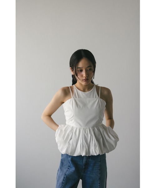 STYLEMIXER（スタイルミキサー）の「ペプラムキャミトップ（シャツ/ブラウス・レディース・ホワイト/ブラック/サックスブルー・SMALL/MEDIUM）」の6枚目の写真