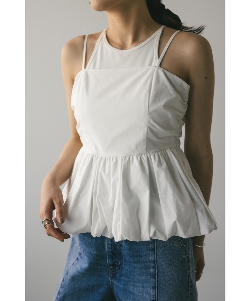 STYLEMIXER（スタイルミキサー）の「ペプラムキャミトップ（シャツ/ブラウス・レディース・ホワイト/ブラック/サックスブルー・SMALL/MEDIUM）」の5枚目の写真