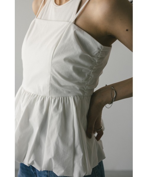 STYLEMIXER（スタイルミキサー）の「ペプラムキャミトップ（シャツ/ブラウス・レディース・ホワイト/ブラック/サックスブルー・SMALL/MEDIUM）」の4枚目の写真