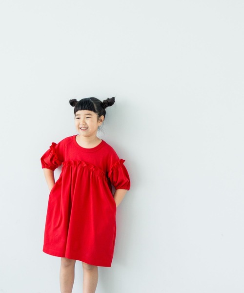 LOWRYS FARM（ローリーズファーム）の「カットフリルワンピース　492801（ワンピース・キッズ・グリーン/レッド/ブラック・110cm/120cm/130cm/140cm/150cm）」の6枚目の写真