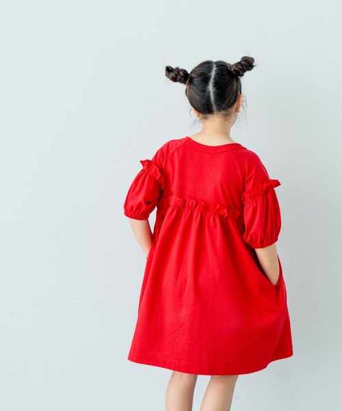 LOWRYS FARM（ローリーズファーム）の「カットフリルワンピース　492801（ワンピース・キッズ・グリーン/レッド/ブラック・110cm/120cm/130cm/140cm/150cm）」の7枚目の写真