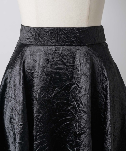 VIOLETTA（ヴィオレッタ）の「ワッシャーサテンハンカチーフヘムスカート（スカート・レディース・ブルー/ブラック/ライトグレー・M/S）」の21枚目の写真