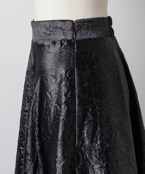 VIOLETTA（ヴィオレッタ）の「ワッシャーサテンハンカチーフヘムスカート（スカート・レディース・ブルー/ブラック/ライトグレー・M/S）」の22枚目の写真
