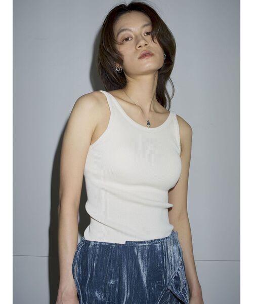 Htage（テージ）の「【Htage】palm別注バックオープンタンクトップ（タンクトップ・レディース・アイボリー/キャメル・SMALL/MEDIUM）」の3枚目の写真