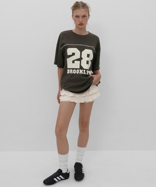 tシャツ 「MADE」 ブルックプリンティングワッフル半袖T レディース メンズ セール】[MADE] ブルックプリンティングワッフル半袖T（Tシャツ