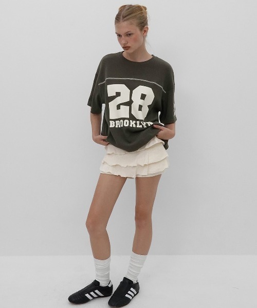 tシャツ 「MADE」 ブルックプリンティングワッフル半袖T レディース メンズ セール】[MADE] ブルックプリンティングワッフル半袖T（Tシャツ