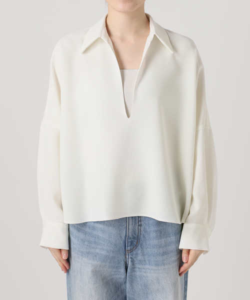 新品 Plageプラージュ25春夏新色完売GEORGETTE スキッパーブラウス 追加予約》GEORGETTE SKIPPER ブラウス（シャツ／ブラウス