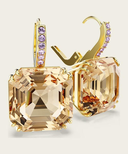 SWAROVSKI(スワロフスキー)の「【公式】【スワロフスキー】Millenia ドロップピアス, ミックスカット, キャラメル, ゴールドトーン・プレーティング(ピアス(両耳用)・レディース・ブラウン・ONESIZE)」の4枚目の写真