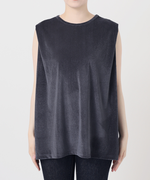 journal standard L'essage(ジャーナルスタンダードレサージュ)の「ベロア タックノースリーブ(Tシャツ/カットソー・レディース・ネイビー/ベージュ/ブラウン・FREE)」の22枚目の写真