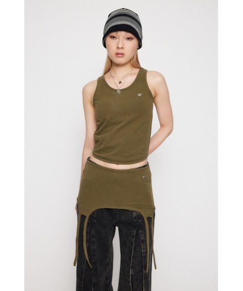 LAGUA GEM（ラグアジェム）の「METAL MOTIF 2PIECE タンクトップ（タンクトップ・レディース・ブラック/グレー/カーキ・FREE）」の9枚目の写真