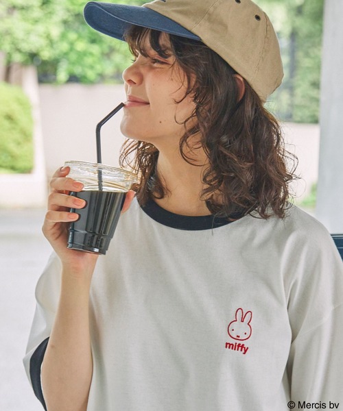 Miffy（ ミッフィー）の「【miffy】別注 ミッフィー アソート グラフィックプリントオーバーサイズリンガー半袖Tシャツ（Tシャツ/カットソー・レディース・ブラック/チャコール/スミクロ・FREE）」の7枚目の写真