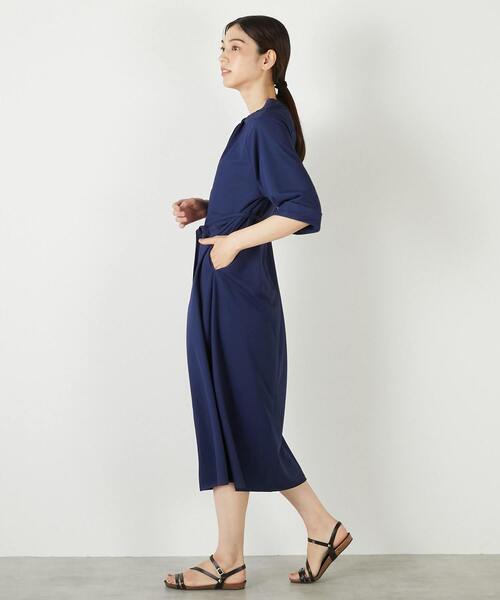 MELROSE claire（メルローズ クレール）の「【ナノキャラメルベルテッドカットワンピース】（ワンピース・レディース・ベージュ/ネイビー/カーキ・FREE）」の20枚目の写真