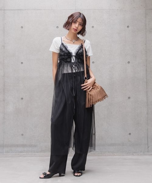 PAGEBOY（ページボーイ）の「チュールレイヤードワンピース（ワンピース・レディース・オフホワイト/ブラック・FREE）」の10枚目の写真