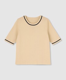 総針コンパクトクルーネックプルオーバー
