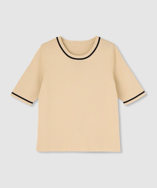 allureville(アルアバイル)の「総針コンパクトクルーネックプルオーバー(ニット/セーター・レディース・ネイビー/ブルー/ベージュ系その他・2)」の2枚目の写真