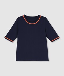 総針コンパクトクルーネックプルオーバー