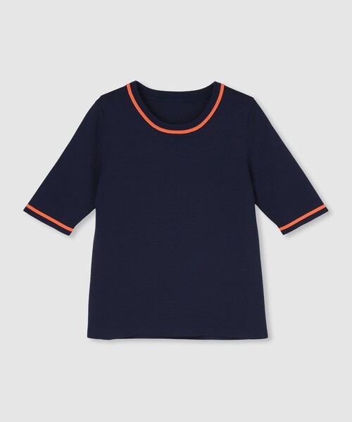 allureville(アルアバイル)の「総針コンパクトクルーネックプルオーバー(ニット/セーター・レディース・ネイビー/ブルー/ベージュ系その他・2)」の1枚目の写真