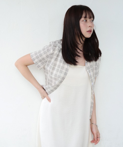 Bab（バブ）の「サイドリボンアソートチェックブラウス（シャツ/ブラウス・レディース・ブラック/ホワイト系その他/ブラウン・M）」の9枚目の写真