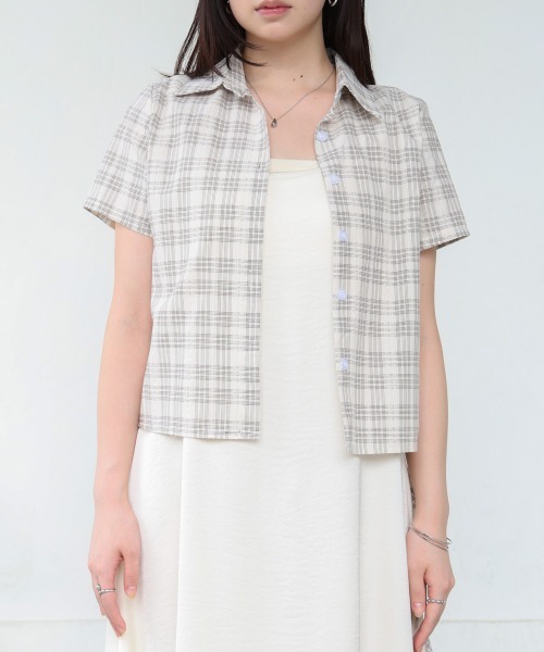 Bab（バブ）の「サイドリボンアソートチェックブラウス（シャツ/ブラウス・レディース・ブラック/ホワイト系その他/ブラウン・M）」の12枚目の写真